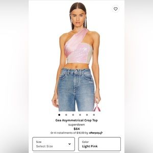 Gea Asymmetrical Crop Top- superdown (Revolve). Size small- fits true to size